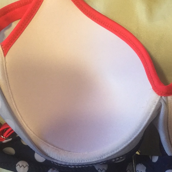 NAVY BLUE MOLDED CUP BIKINI WITH WHITE POLKA DOTS - Picture 6 of 8